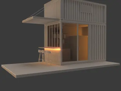 Cafe Container 3D Model  3D model
