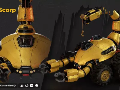 Sci-Fi RoboScorp - 3D Model with 4K Textures Low-poly 3D model