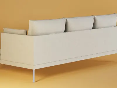 Fabric Couch Low-poly 3D model