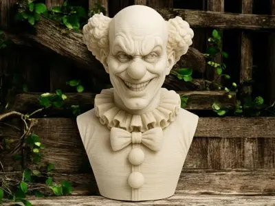 Dangerous Joy  Detailed Clown Bust 3D print model