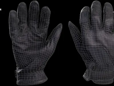 Tactical Gloves 050 Low-poly 3D model
