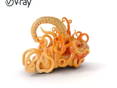 Alien Tentacled Creature Model Pack Low-poly 3D model