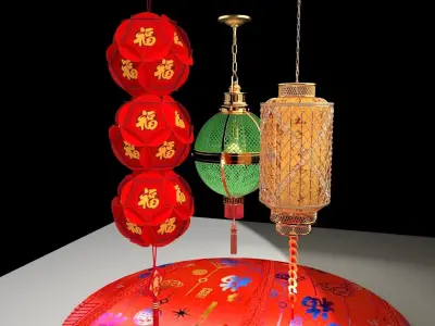 Chinese  red lantern  3D model