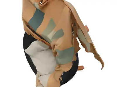 Upcycled Tire Armchair with Blanket Low-poly 3D model