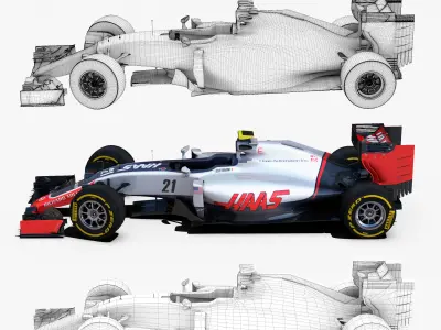Haas VF16 car Low-poly 3D model