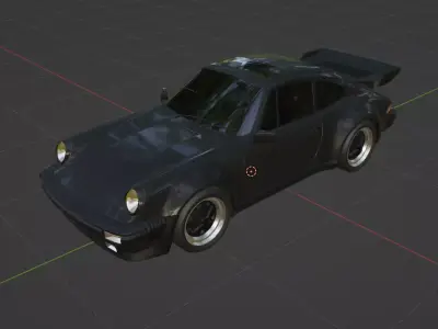 Porsche 911 930 Turbo 1975 Low-poly 3D model