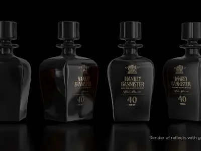 Hankey Bannister 40 YO Scotch Premium Whisky Carafe with Drink 3D model