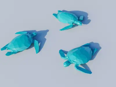 Lowpoly Sea Turtle 001 3D model