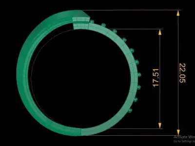 Tiffany T T1 Ring Printable File 15size Swiss 3D print model