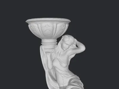 Girl with bowl sculpture 3D model