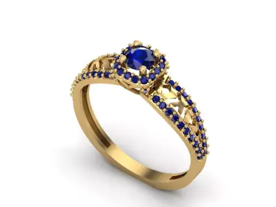 Womens Rings With Stone Ring Ready STL 3DM Models Rings women 3D print model 14
