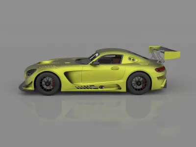 Mercedes AMG GT3 2024  Racing Car  3D Model for Printing  3D print model