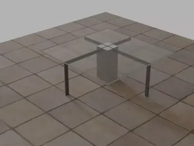 Glass coffee table model Free low-poly 3D model
