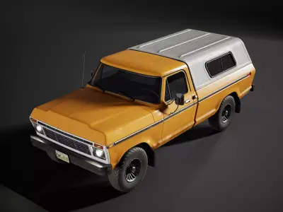 Pickup Truck AAA Next Gen Game Ready Low-poly 3D model KUNG ver Low-poly 3D model