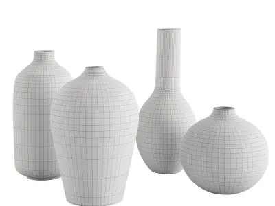 Set vases home decoration 3D model