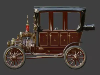 Stylized 3D Steampunk Luxury Tourer Low-poly 3D model