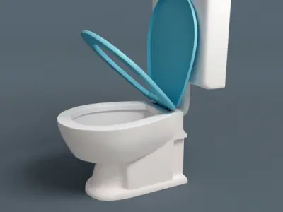 European Lavatory Low-poly 3D model