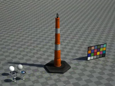 Barrier 2 traffic cone Low-poly 3D model