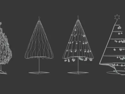 Christmas tree stainless steel sculptures 3D model