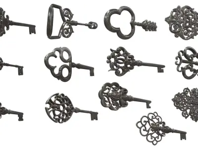Ornamental keys 3D Model Collection