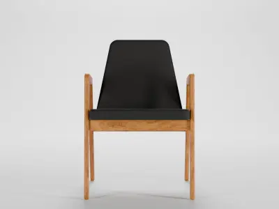 Upholstered Dining Chair Low-poly 3D model