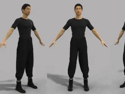 Techwear- A pose Outfitt Male Sport 3D model