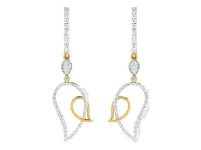 Women Drop Earrings 3dm STL OBJ FBX Renders Details 3D print model 12