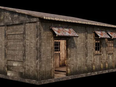 Medieval Houses 66- 4K Textures Game Ready Low-poly 3D model
