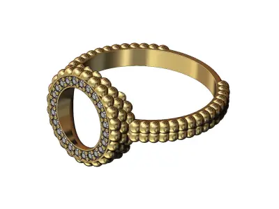 Bubble halo diamond ring  3D print model