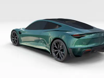 Tesla Roadster Green 3D model