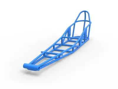 Frame of old school Front engine dragster Scale 1 to 25 3D print model