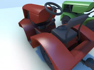 Low Poly Utility Vehicle Pack FBX Low-poly 3D model