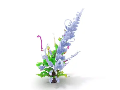 Vivid Fern Flora model pack Low-poly 3D model
