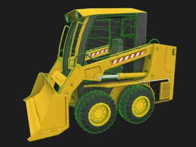 Mini bulldozer Low-poly 3D model