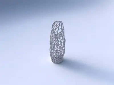 Vase twisted bent hexagon with diagonal grid lattice 3D print model