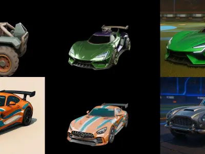 Gt one Car bundle 10 pack 100 glb 3D model