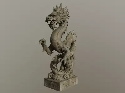 Stone Dragon Statue 3D model