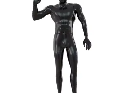 Black male mannequin posing 65 3D model