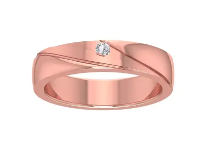 Round Diamond Solitaire Wedding Band 3dm STL OBJ FBX Render  3D print model