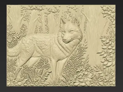 A Wolf in the Forest A123 3D print model