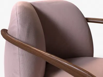 Hug ArmChairs in blue and pink  Low-poly 3D model