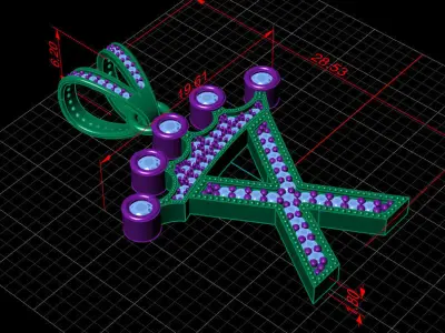 X letter pendant 3D print model