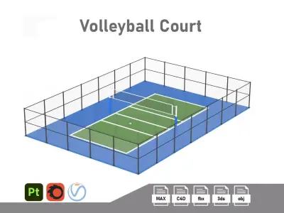 Volleyball Court 3D model get