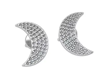 Crescent earrings classic  3D print model