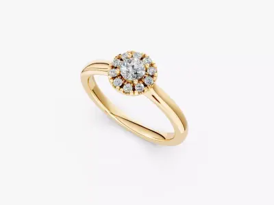 ZDR03-20CT Halo round diamond engagement ring 20ct  3D print model