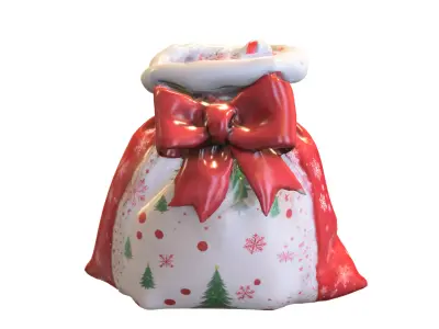 Bag Pack Santa Claus  Holiday Sack Decoration Low-poly 3D model