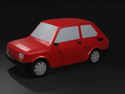 Polish Fiat 126P Low-poly Low-poly 3D model