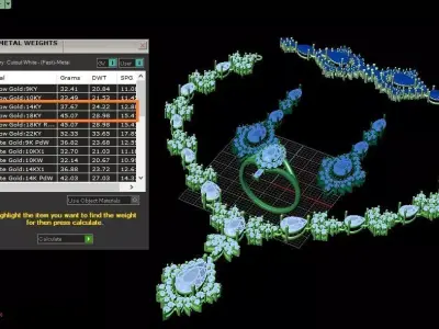 Full-set Jewelry model - Azure Symphony for Her 3D print model