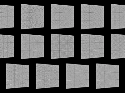 100 Tiles Patterns Noise for Zbrush Vol 2 Low-poly 3D model