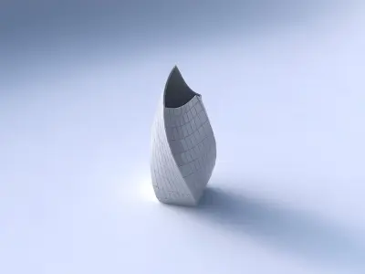 Vase twisted double arc quadratic with grid plates 3D print model